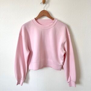 Lululemon Softstreme Perfectly Oversized Cropped Crew in Pink Peony